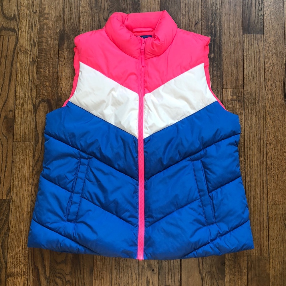 NWT GAP neon color block puffer vest